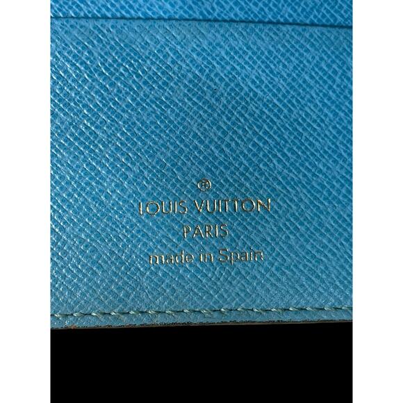Rare Authentic Louis Vuitton Sky Blue Brown Monogram Insolite Wallet COA - Picture 8 of 16